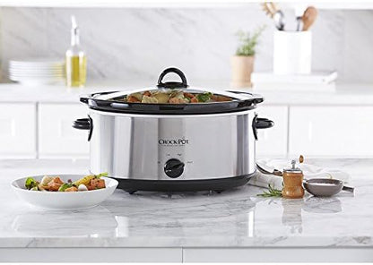 7 Quart Oval Manual Slow Cooker – Stainless Steel - Curated Catalog S3
