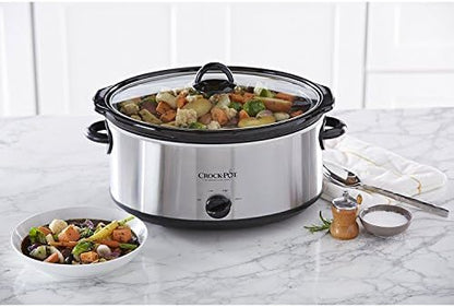 7 Quart Oval Manual Slow Cooker – Stainless Steel - Curated Catalog S3