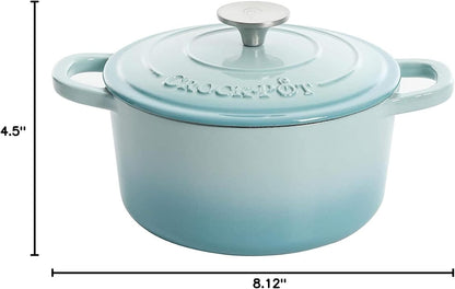 3 Quart Enameled Cast Iron Dutch Oven – Aqua - Curated Catalog E0