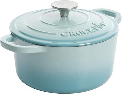 3 Quart Enameled Cast Iron Dutch Oven – Aqua - Curated Catalog E0